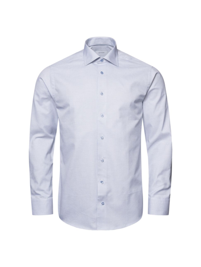Shop Eton Men's Slim Fit Dobby Shirt In Blue