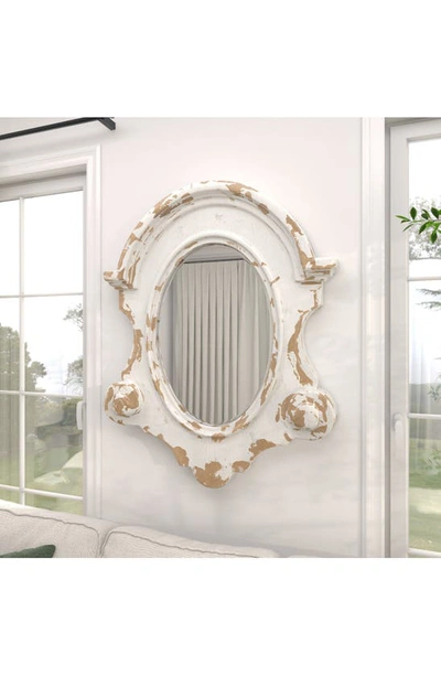 Shop Sonoma Sage Home White Fiberglass Carved Oval Mirror