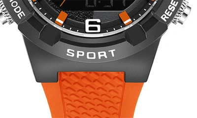 Shop Kenneth Cole Reaction Silicone Strap Analog & Digital Watch, 46mm In Orange