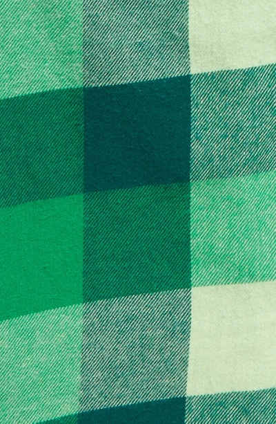 Tucker + Tate Kids' Hooded Flannel Button-up Shirt In Green Aventurine Tri Check