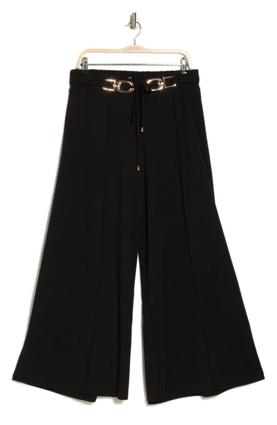 Shop By Design Vivica High Waist Belted Wide Leg Pants In Black