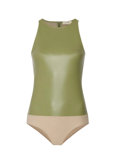 Lapointe Faux Leather Halterneck Bodysuit In 12