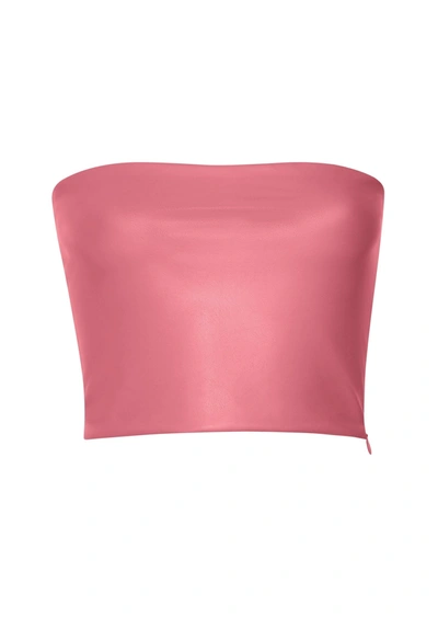 Shop Lapointe Stretch Faux Leather Tube Top In 14