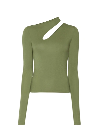 Lapointe Modal Jersey Asymmetric Slit Tee