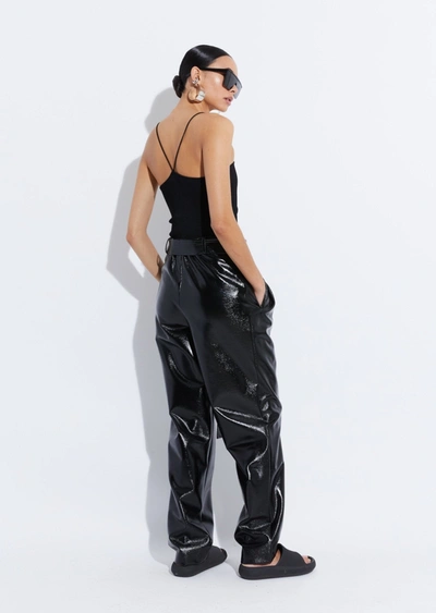 Lapointe Patent Faux Leather Belted Trouser In 14