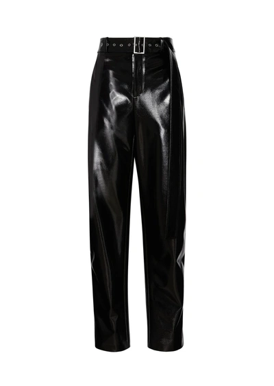 Shop Lapointe Patent Faux Leather Belted Trouser In 14