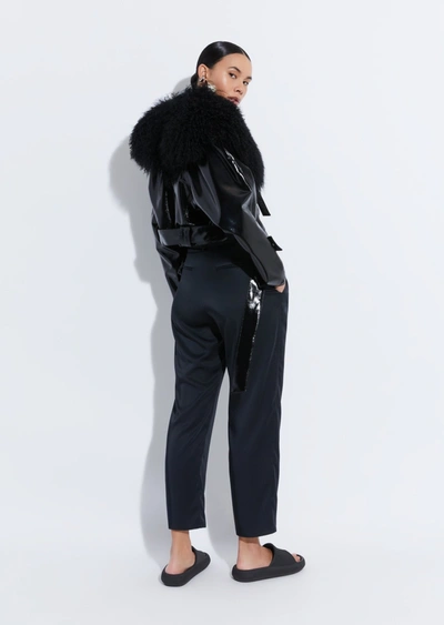 Lapointe Satin Belted Cropped Pant In 14