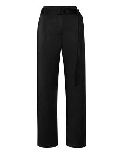 Lapointe Satin Belted Cropped Pant In 14