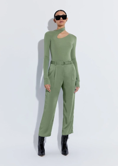 Shop Lapointe Satin Belted Cropped Pant In 14