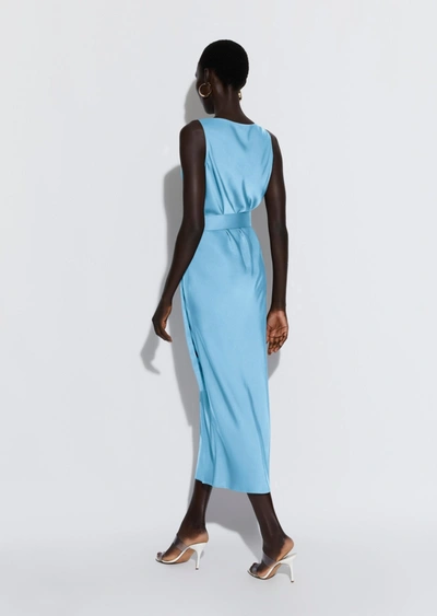 Shop Lapointe Satin Bias Belted Dress In 14