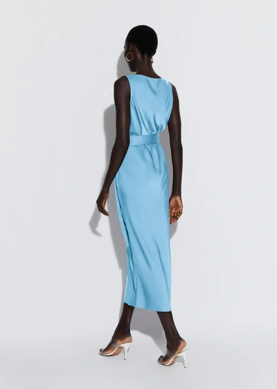 Lapointe Satin Bias Belted Dress In 14