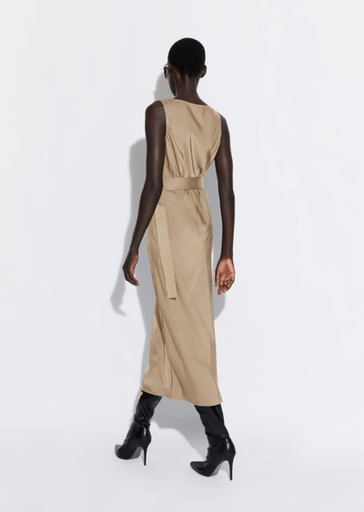 Lapointe Satin Bias Belted Dress In 14