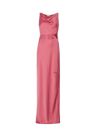 Shop Lapointe Satin Bias Belted Gown In 14