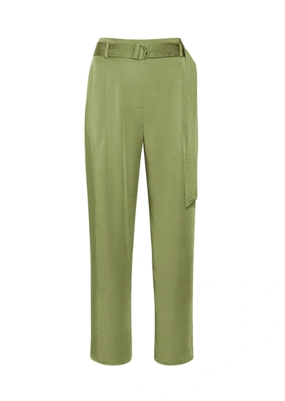 Lapointe Satin Belted Cropped Pant In 14