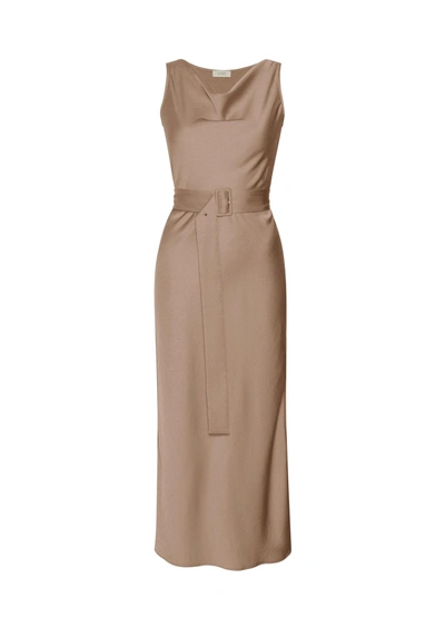 Lapointe Satin Bias Belted Dress In 14