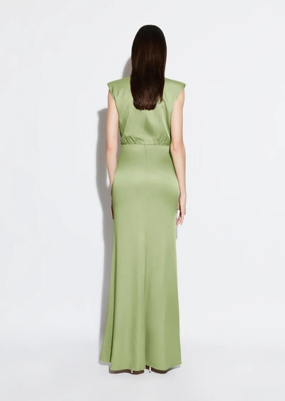 Lapointe Shirred Cutout Stretch Satin Maxi Dress In 10