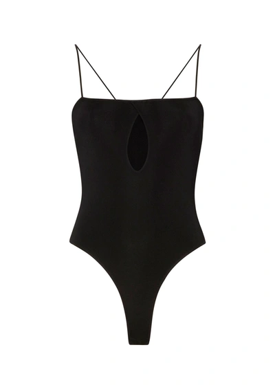 LAPOINTE SHINY VISCOSE SLIT BODYSUIT 