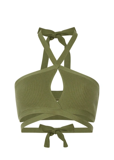 Lapointe Wool Criss Cross Halter Top