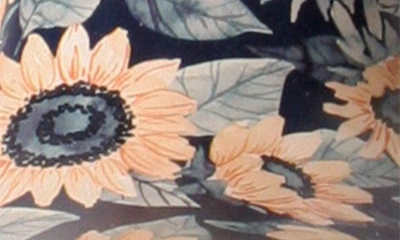Nomad Droplet Patterned Waterproof Rain Boot In Navy Sunflowers