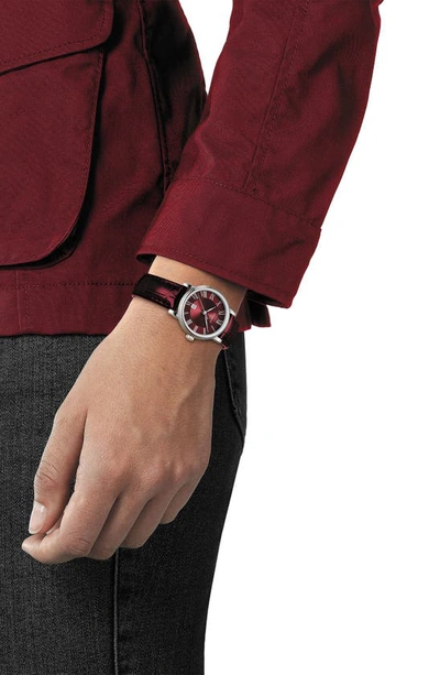 Tissot Women's Swiss Carson Premium Lady Burgundy Leather Strap Watch 30mm In Bordeau