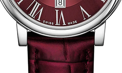 Tissot Women's Swiss Carson Premium Lady Burgundy Leather Strap Watch 30mm In Bordeau