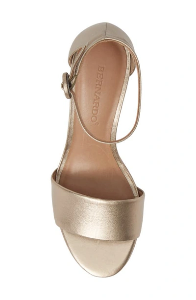 Shop Bernardo Footwear Bernardo Belinda Ankle Strap Sandal In Platinum Leather
