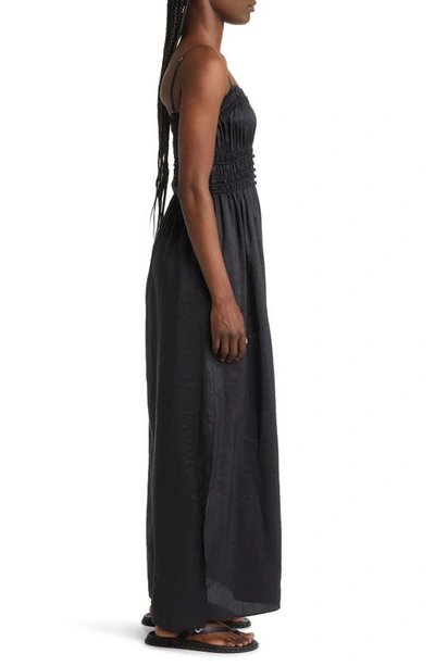 Shop Frame Shirred Maxi Dress In Noir
