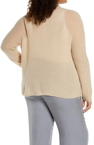 Shop Vince Wool & Mohair Blend Open Cardigan In Heather Clay