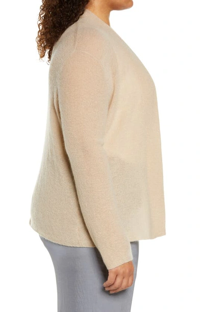 Shop Vince Wool & Mohair Blend Open Cardigan In Heather Clay