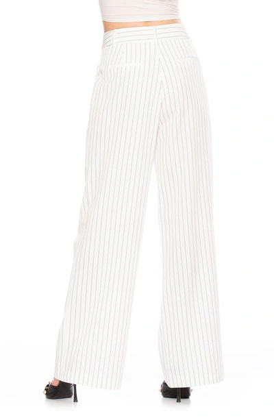 Shop Alexia Admor Elodie Pinstripe Pants In Beige Stripe