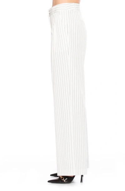 Shop Alexia Admor Elodie Pinstripe Pants In Beige Stripe