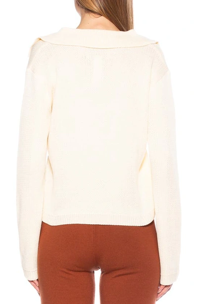 Shop Alexia Admor Evander Retro Collared Sweater In Ivory