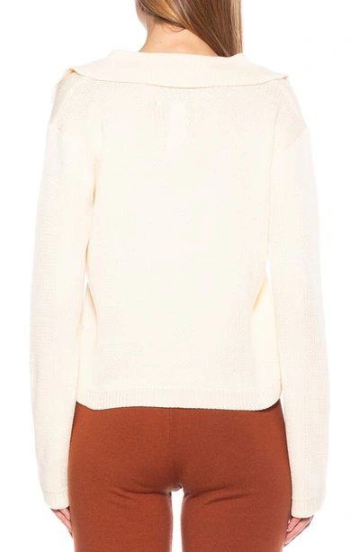 Alexia Admor Evander Retro Collared Sweater In Ivory