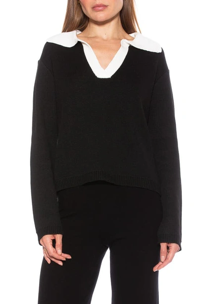 Shop Alexia Admor Evander Retro Collared Sweater In Black