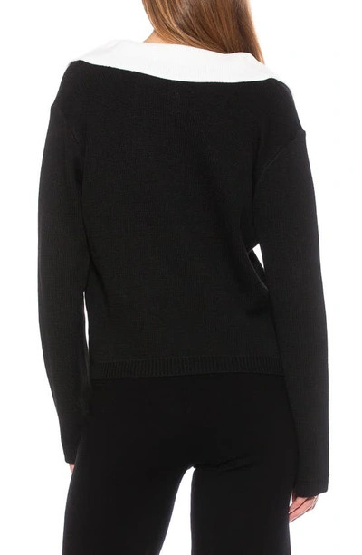 Shop Alexia Admor Evander Retro Collared Sweater In Black