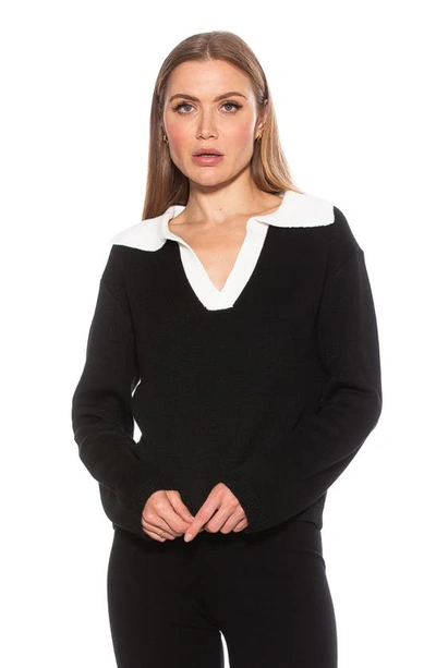 Shop Alexia Admor Evander Retro Collared Sweater In Black