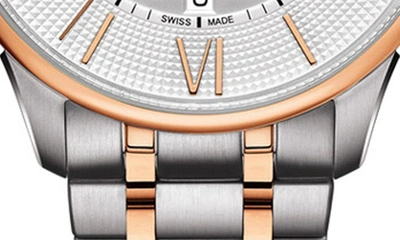 Shop Tissot Chemin Des Tourelles Two-tone Bracelet Watch, 42mm In Silver