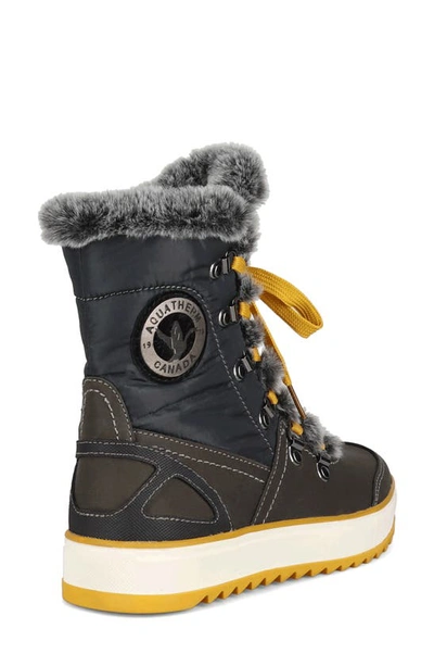 Aquatherm By Santana Canada Mara Waterproof Faux Fur Boot In Grey Mustard