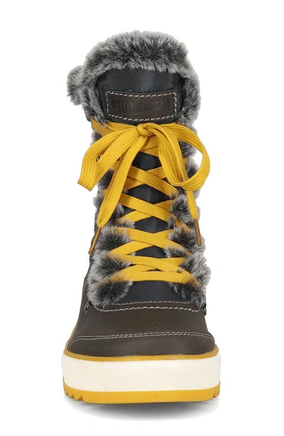 Aquatherm By Santana Canada Mara Waterproof Faux Fur Boot In Grey Mustard