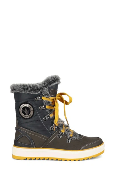 Aquatherm By Santana Canada Mara Waterproof Faux Fur Boot In Grey Mustard