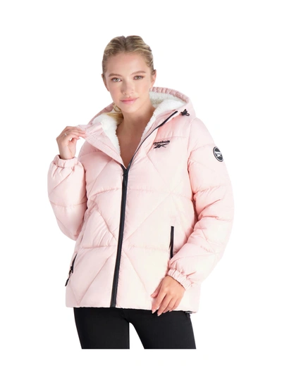 Shop Reebok Womens Quilted Insulated Puffer Jacket In Gold