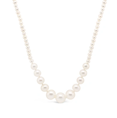 Shop Olivia & Pearl Uat Graduated Pearl Necklace White In O&p/gpn/white