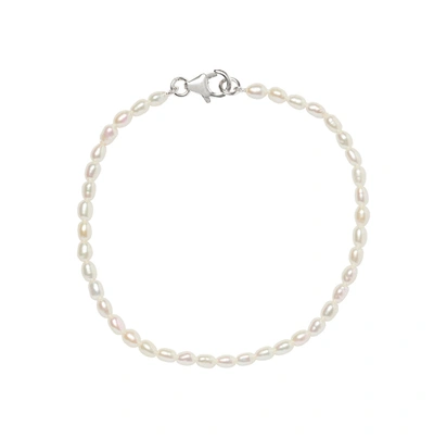 Shop Olivia & Pearl Seed Pearl Bracelet White In Spbra/white/ss