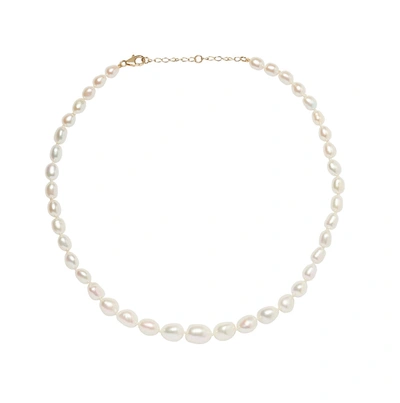 Shop Olivia & Pearl Graduated Baroque Pearl Necklace In Gbn/ss