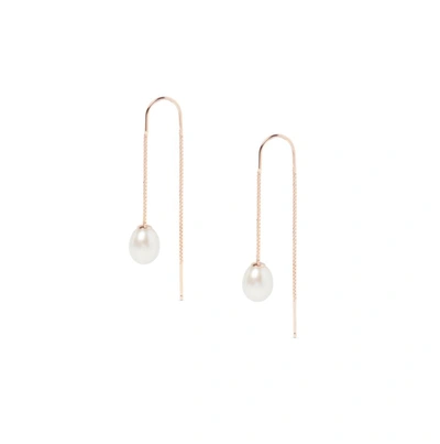 Shop Olivia & Pearl Oh So Fine Vermeil Drop Pearl Earring In O&p/dpe/ver/rg