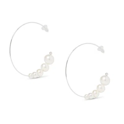Olivia & Pearl Uat Oh So Fine Cluster Hoop Earring Vermeil In O&p/che/ver/wg