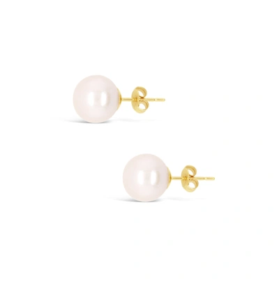 Shop Olivia & Pearl Uat Power Pearl Stud Earring 9ct Gold In O&p/pps/9ct