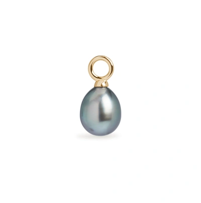 Shop Olivia & Pearl Tahitian Pearl Charm In Tahi/pc/yg