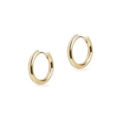 Shop Olivia & Pearl Midi Chunky Hoop Earrings In Mche/yg