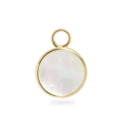 Shop Olivia & Pearl Mother Of Pearl Circle Charm In Mop/circ/crm/yg